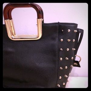Studded Faux leather tote